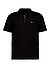 Zip-Polo, Slim, Jersey, schwarz - schwarz