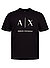 T-Shirt, Slim Fit, Baumwolle, schwarz - schwarz