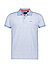 Polo-Shirt, Baumwoll-Piqué, Print, blau-beige - blau