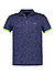 Polo-Shirt, Baumwoll-Jersey, floraler Print, indigo - navy
