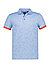 Polo-Shirt, Baumwoll-Jersey, floraler Print, blau - hellblau