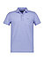 Polo-Shirt, Baumwoll-Pique, Print, blau-beige - blau