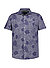 Kurzarmhemd, Baumwolle-Leinen, Piqué, Kent, Brusttasche, navy floral - navy