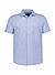 Kurzarmhemd, Leinen-Baumwoll-Pique, Busttasche, blau meliert - blau