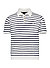 Polo-Shirt, Baumwoll-Leinen Strick, weiß-blau gestreift - ecru-navy