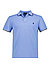 Polo-Shirt, Custom Slim Fit, Baumwoll-Piqué, blau - blau
