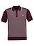 Polo-Shirt, Baumwoll-Strick, bordeaux gemustert - bordeaux