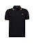 Polo-Shirt, Baumwoll-Piqué, schwarz - schwarz-braun-weiß
