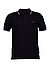 Polo-Shirt, Baumwoll-Piqué, schwarz - schwarz-bordeaux-blau