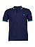 Polo-Shirt, Baumwoll-Piqué, blau - blau-weiß-türkis