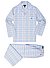 Pyjama, Baumwolle, hellblau kariert - blau-multi