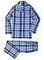 Pyjama, Baumwolle, blau kariert - navy
