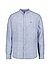 Hemd, Reines Leinen, Stehkragen, blau gestreift - blau