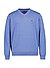 Pullover, Baumwolle, blau meliert - blau