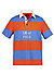 Polo-Shirt, Baumwoll-Jersey, orange-hellblau gestreift - orange-hellblau