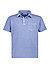 Poloshirt, Baumwolle-Leinen Jersey, blau meliert - blau