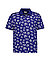 Polo-Shirt, Baumwoll-Piqué, Print, royal-weiß - royal