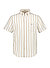 Kurzarmhemd, Regular, Baumwolle-Leinen, Button-Down, Brusttasche, beige gestreift - beige