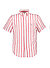 Kurzarmhemd, Regular, Baumwolle-Leinen, Button-Down, Brusttasche, hellrot gestreift - hellrot