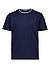 T-Shirt, Baumwolle-Leinen, marine leicht meliert - marine