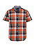 Kurzarmhemd, Baumwolle, Button-Down, Brusttasche, orange kariert - multicolor