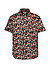 Kurzarmhemd, Baumwolle, Button-Down, Brusttasche, orange floral - multicolor