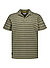 Polo-Shirt, Strick, oliv gestreift - dunkelolive
