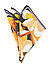 Einstecktuch, Seide, orange-muticolor floral - multicolour