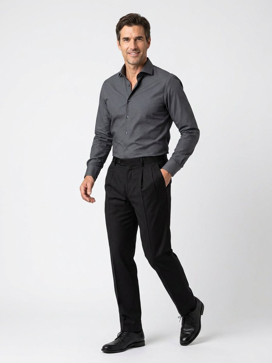 Hose, Regular Fit, Schurwoll-Stretch, schwarz
