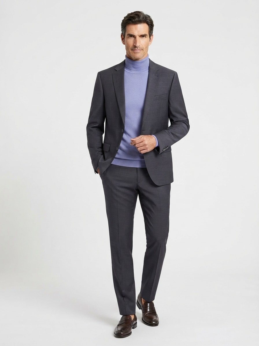 Anzug, Regular Fit, Schurwoll-Stretch, anthra