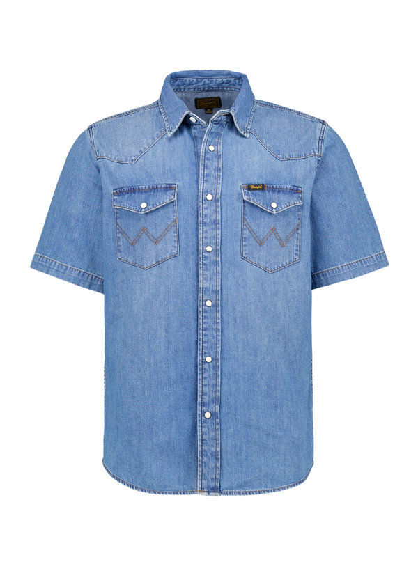 Wrangler Hemd Western mid light wash 112378394