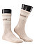 Socken, Baumwolle, creme meliert - taupe
