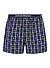 Boxershorts, Mikrofaser, navy gemustert - dunkelblau