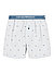 Boxershorts, Mikrofaser, navy gemustert - ecru-blau
