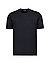 T-Shirt, Baumwolle-Lyocell, Strick, schwarz - schwarz