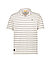 Polo-Shirt, Strick, beige-dunkelblau gestreift - beige
