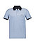 Polo-Shirt, Baumwoll-Piqué, blau meliert - hellblau