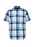 Kurzarmhemd, Baumwolle, Button-Down, Brusttasche, blau kariert - blau