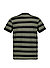 T-Shirt, Baumwolle, schwarz-oliv gestreift - schwarz-grün