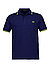 Polo-Shirt, Baumwoll-Piqué, navy - navy-limette-silberblau