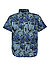 Kurzarmhemd, Baumwolle, Button-Down, Brusttasche, blau-grün floral - blau-grün