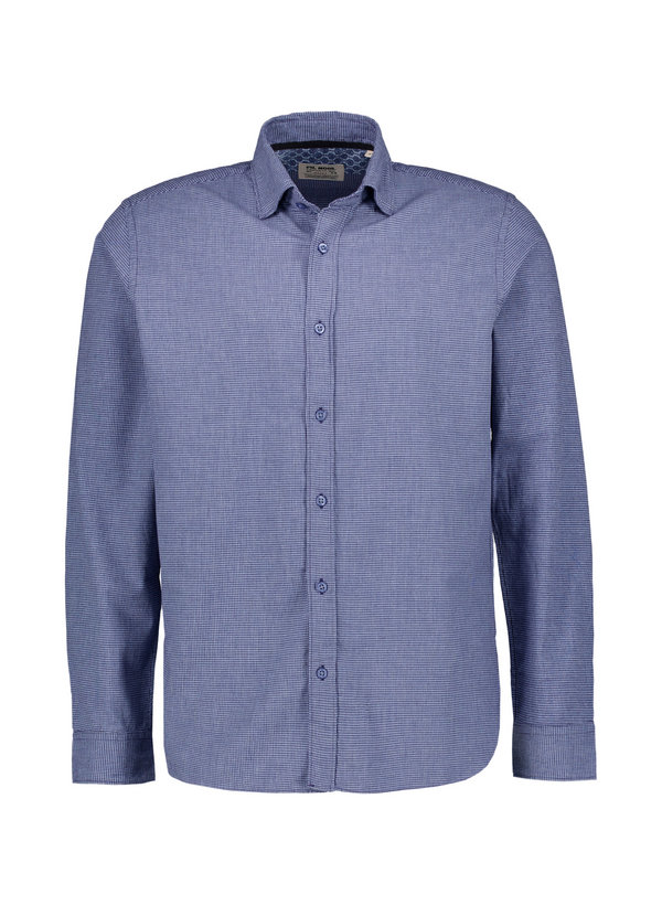 Hemd Roma, Shaped, Baumwolle, Button-Under, blau kariert