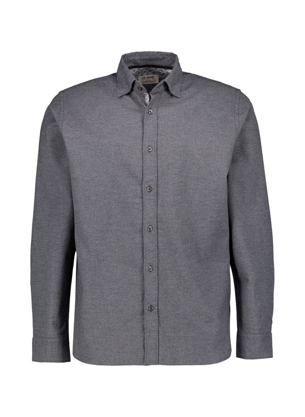Hemd Roma, Shaped, Baumwolle, Button-Under, indigo meliert