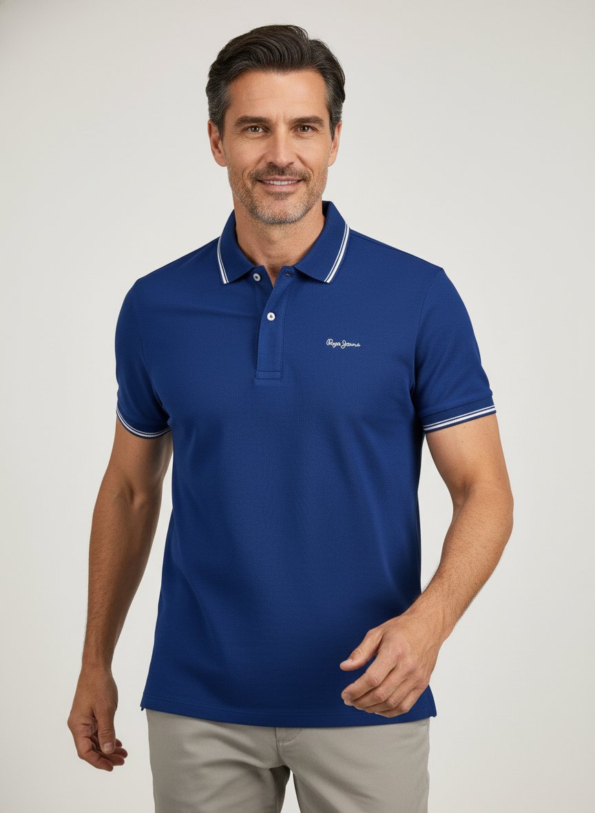 Polo-Shirt Matthew, Baumwoll-Piqué, blau