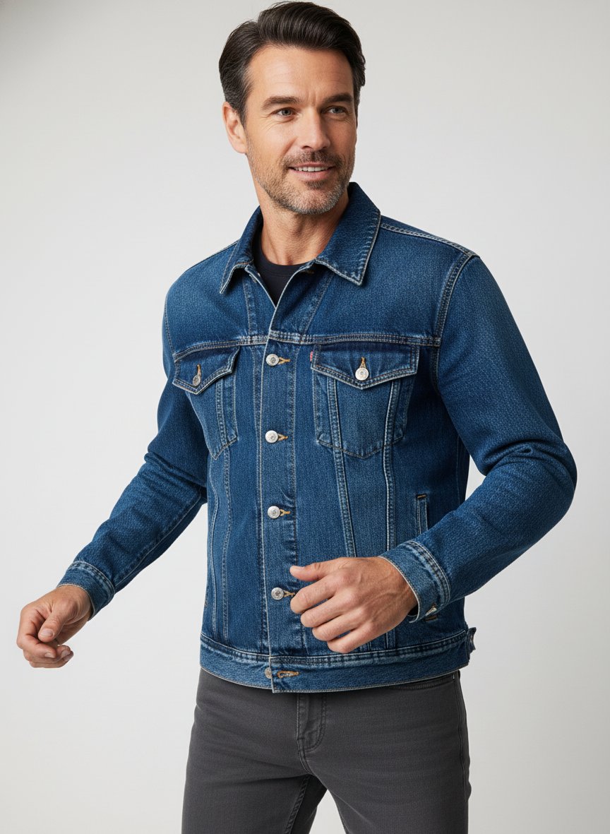 Jeansjacke Albion, Baumwolle, blau