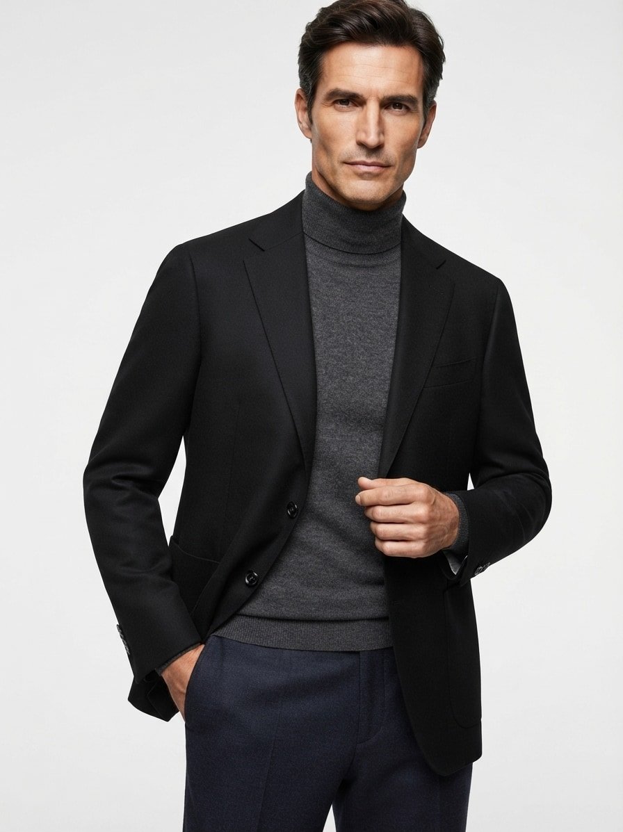 Sakko Hutson, Slim Fit, Schurwolle Supper120, schwarz