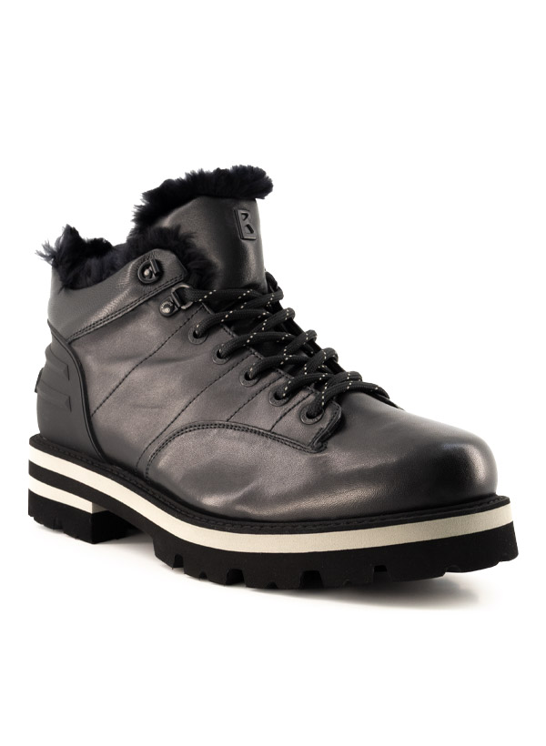 Schnürschuhe Courchevel, Leder Lammfell gefüttert, schwarz