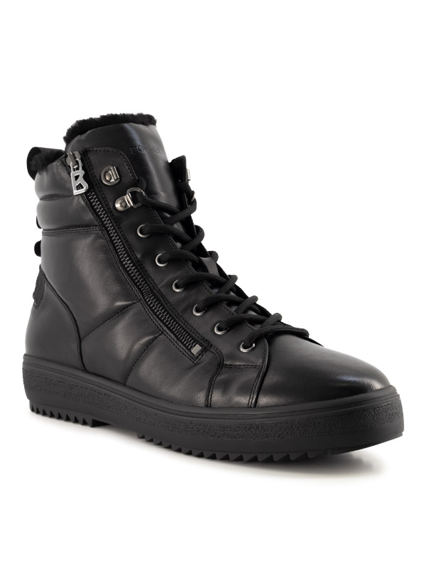 Boots Anchorage S, Leder Lammfell gefüttert Spikes, schwarz
