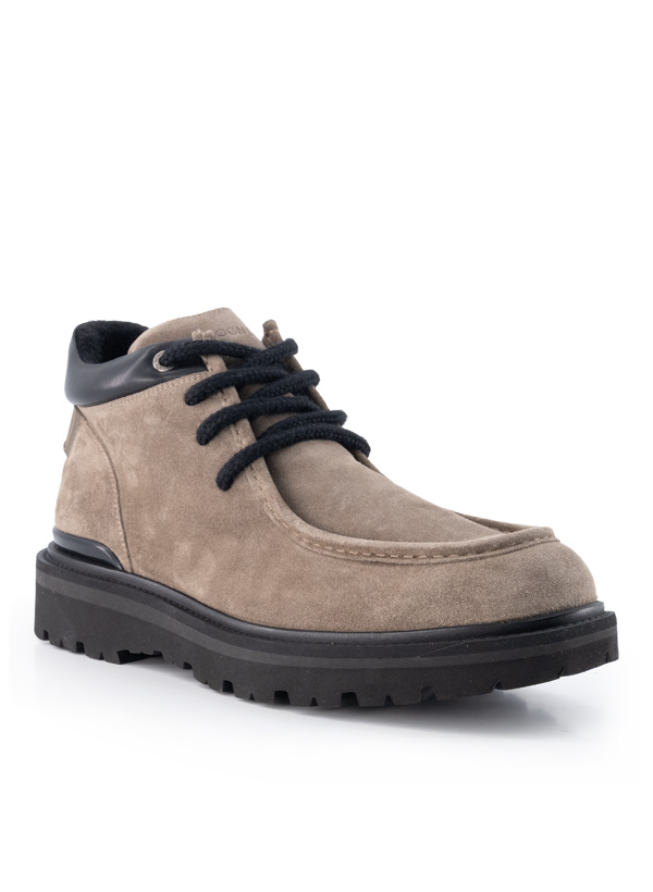 BOGNER Herren Schnürboots grau Veloursleder