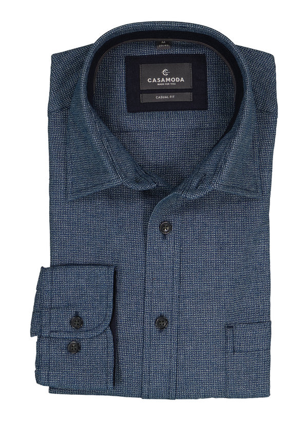 Hemd, Casual, Baumwolle, Kent, Brusttasche, blau